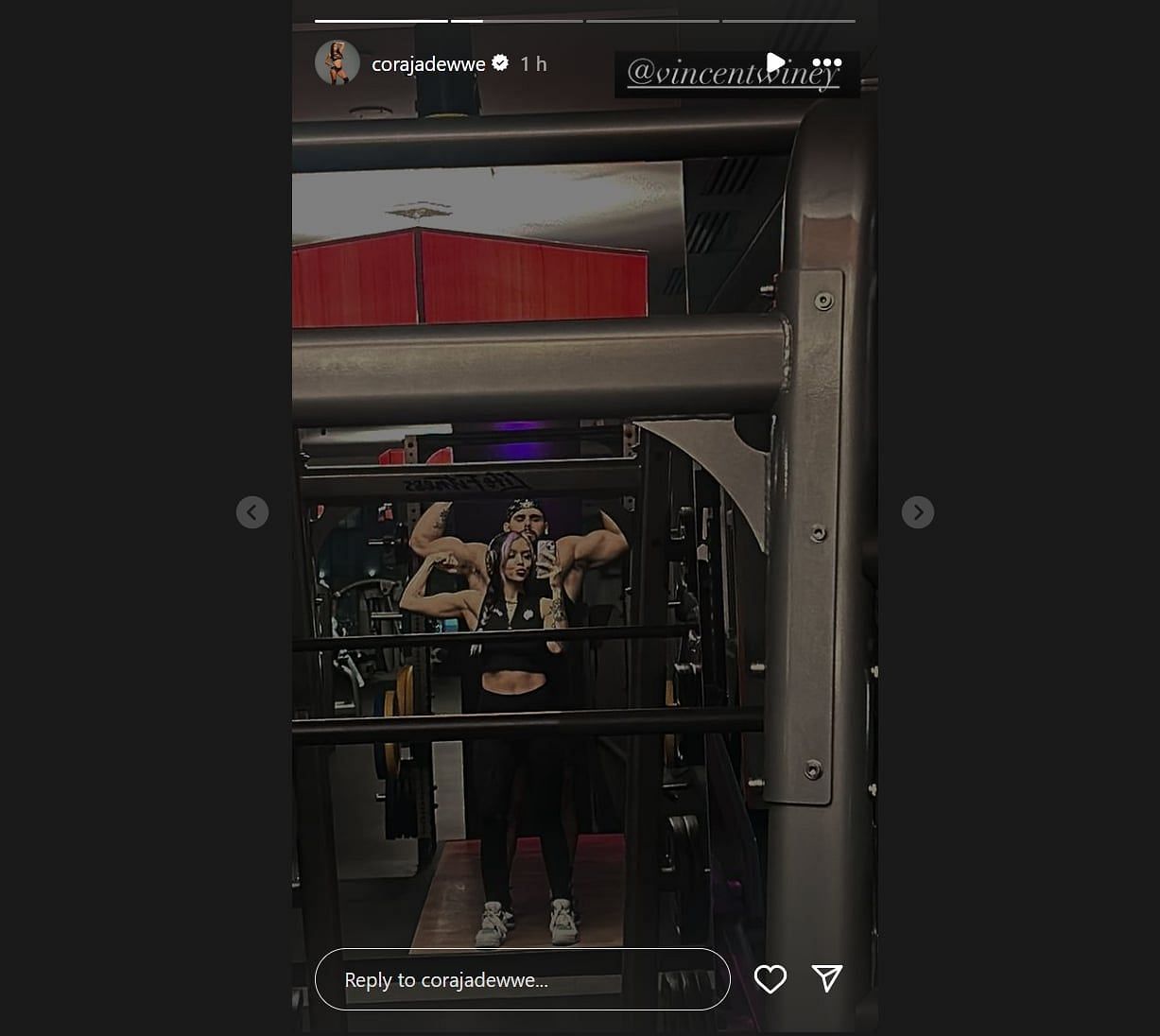 Screengrab of Cora Jade's Instagram Story with Vincent Winey (Credit: Cora Jade on Instagram)